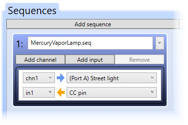 The "Mercury vapor lamp" sequence, which turns off when the input is not zero.